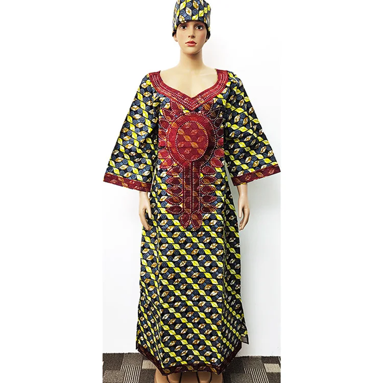 african women  Dress in wax African style loincloth batik boubou