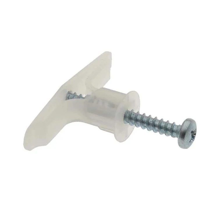 PA6 Nylon Butterfly spring plug anchor with zinc plated cross slotted machine screw