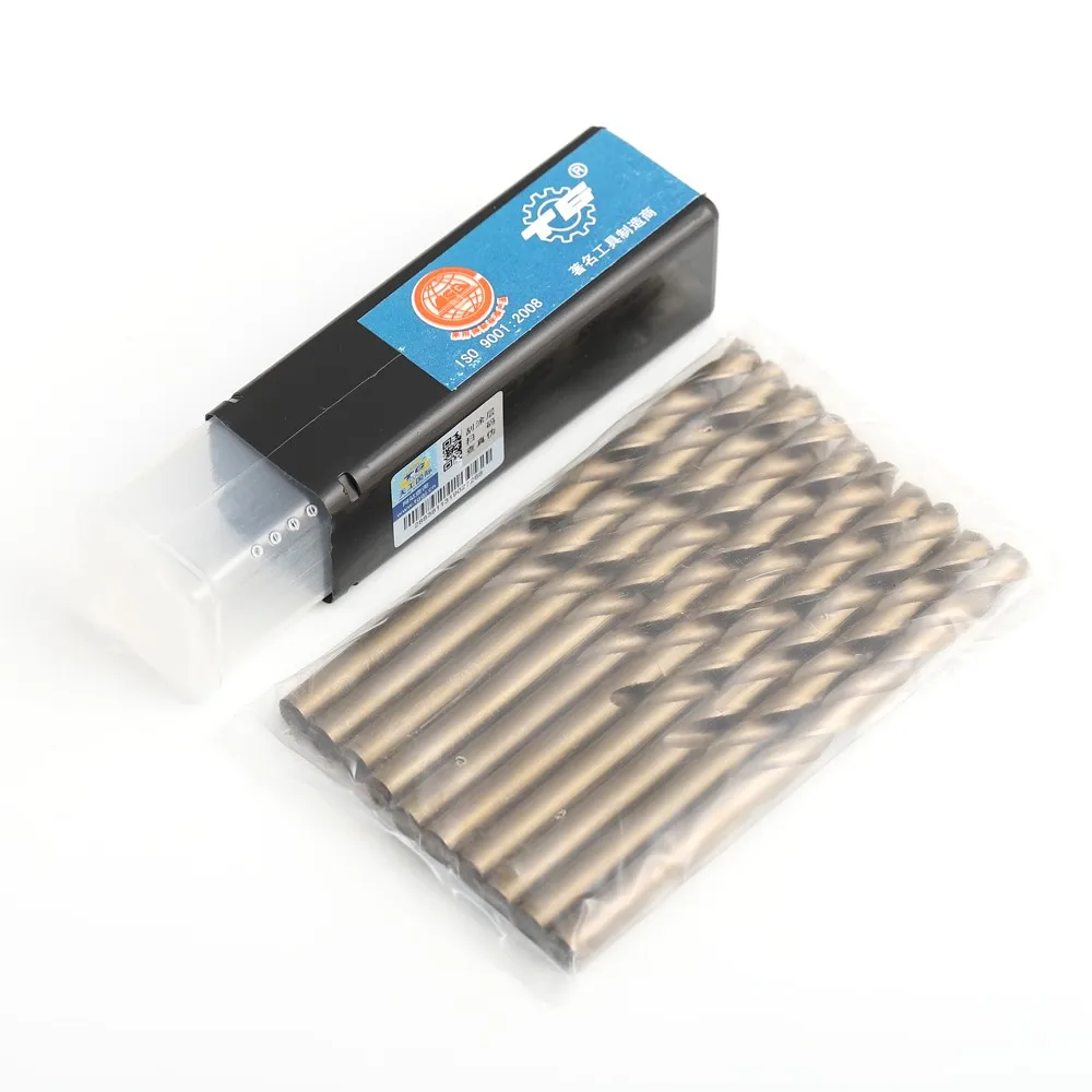 Tiangong 10pcs 13.0mm Din338 fully ground HSS drill bits cobalted cobalt twist drill bit for metal drill