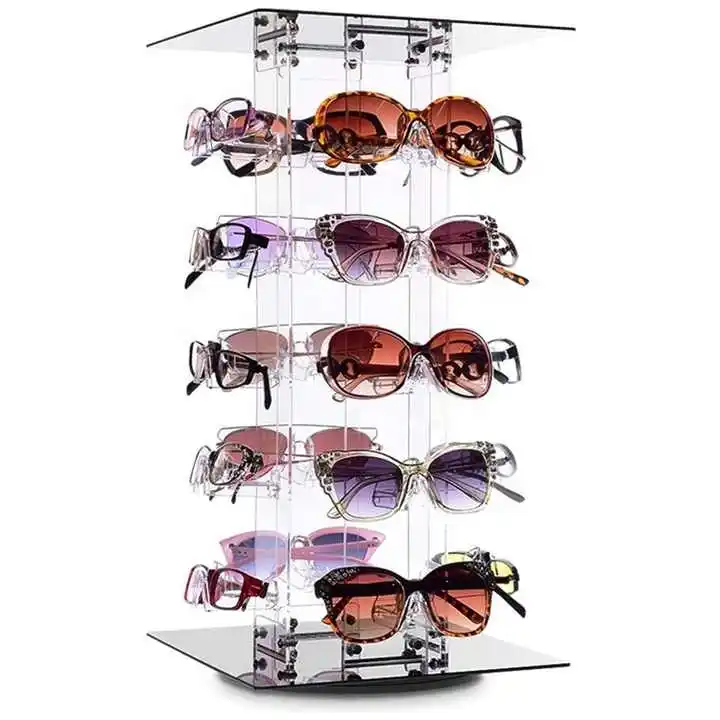 Custom Transparent Rotating Countertop Display Sunglass Rack Eyewear Sunglasses Stand