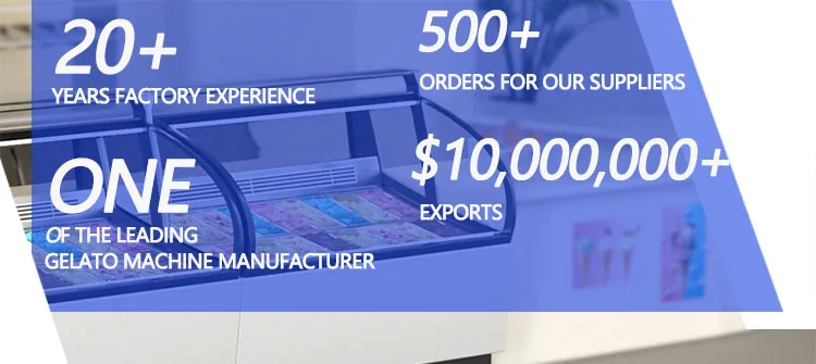 PROSKY Glass Fashionable Yogurt Ice Cream Display Freezer