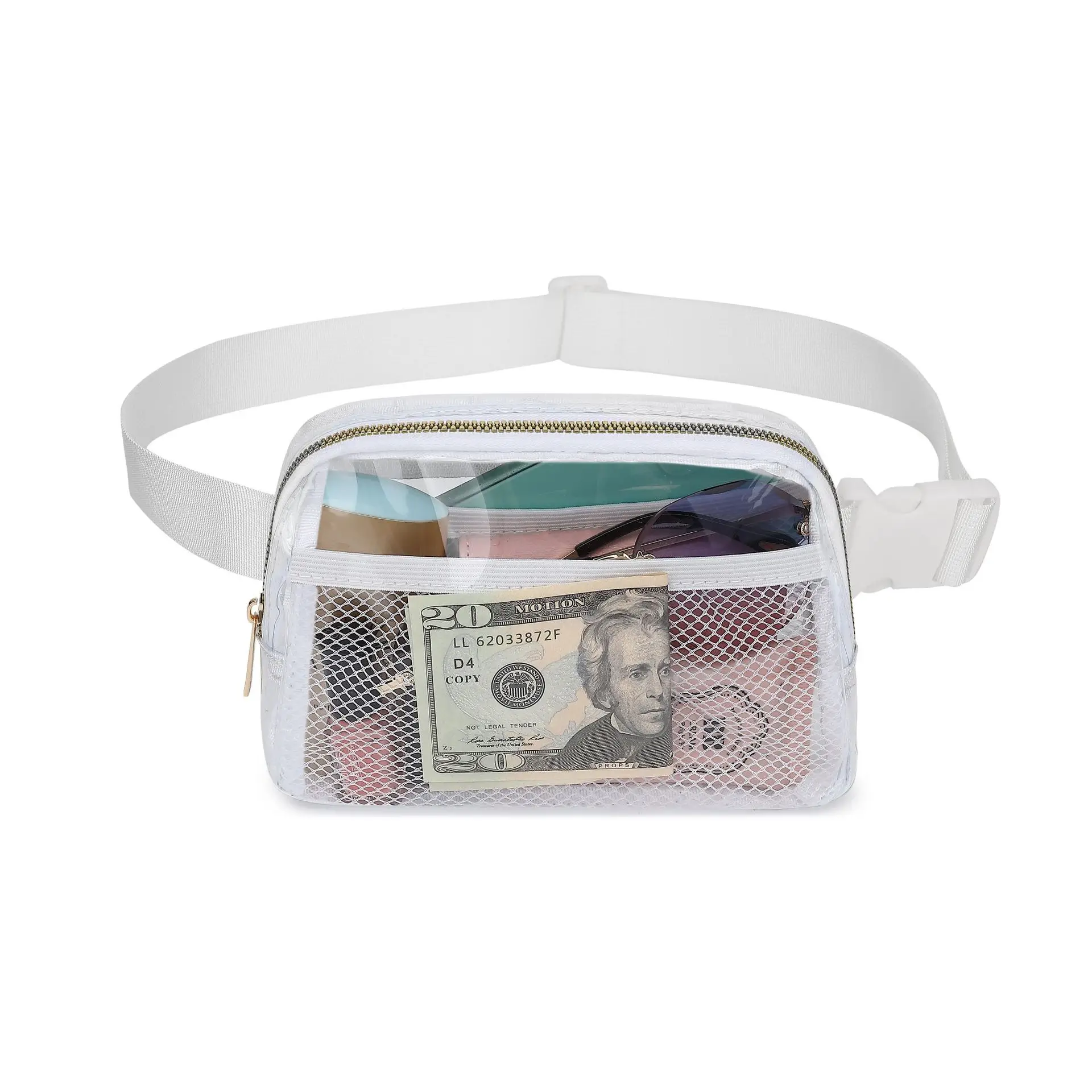 50 Colors Wholesale Clear Stadium All You Need Belt Bag Fanny Pack Stadium Clear Crossbody Waist Bag with Adjustable Straps