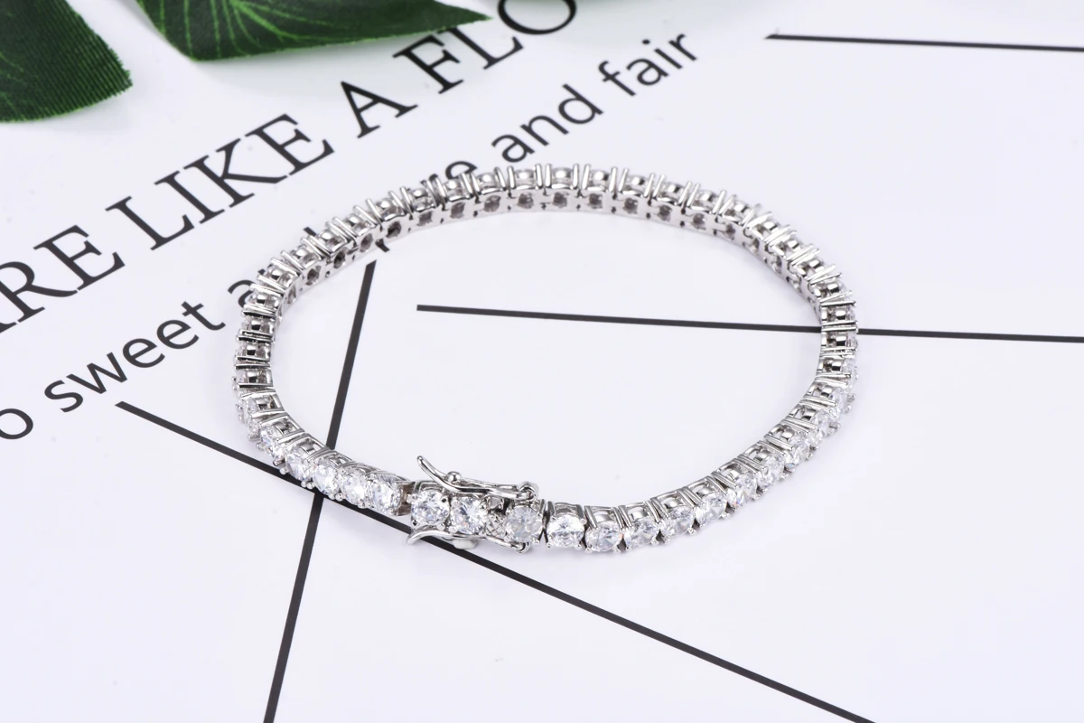 925 Silver Jewellery Bracelet  CZ Stone Silver Plated Tennis Chain Wholesale Trending Tennis Bracelet
