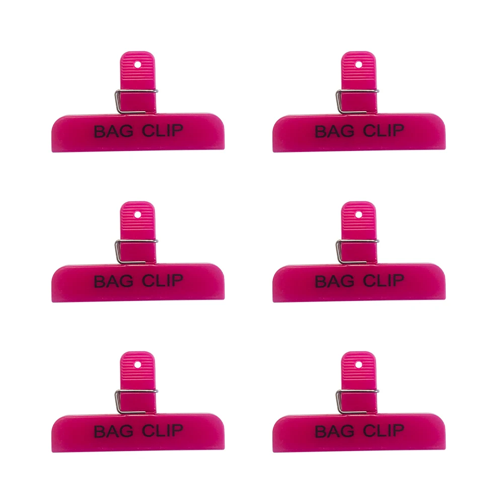 Food Bag Sealing Clamps Printing Sealing Clips Colored Plastic vacuum bag clips set of 6