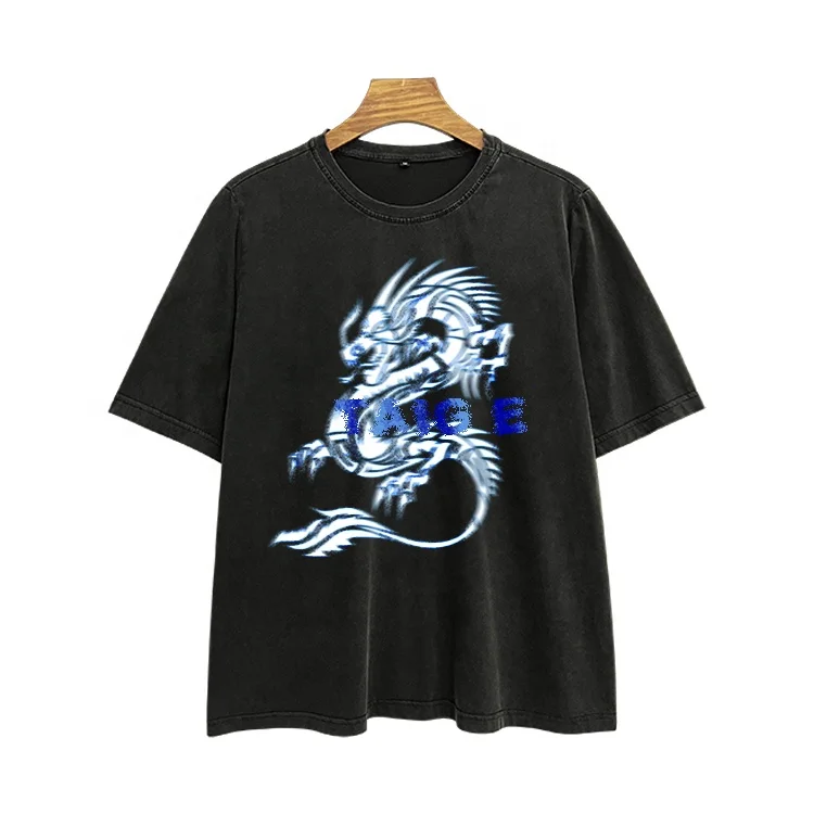 Clothing manufacturers 100% cotton custom graphic print digital printing regular sports acid washed tee shirts for men