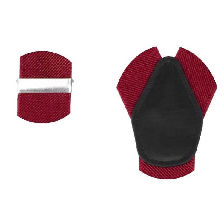 Ready to Ship Wholesale Beautiful Leather Suspenders Elastic Boy Jean Suspender Men with 6 Free Buttons