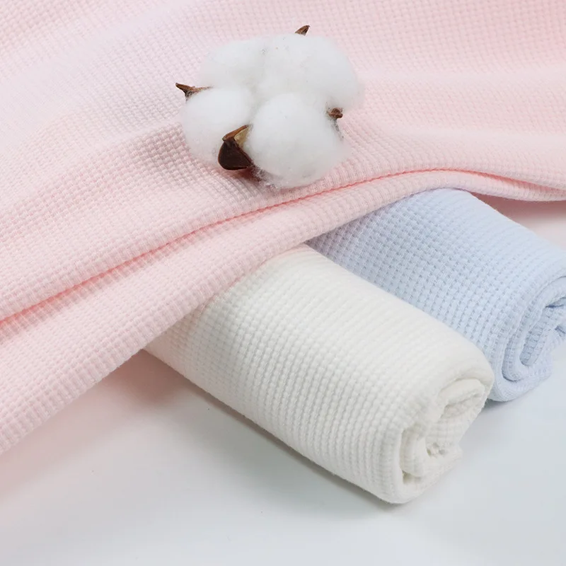 100% cotton A-class Waffle Weave Jacquard for Home Clothes Pajamas All Cotton Knitted Fabric Pants in Stock