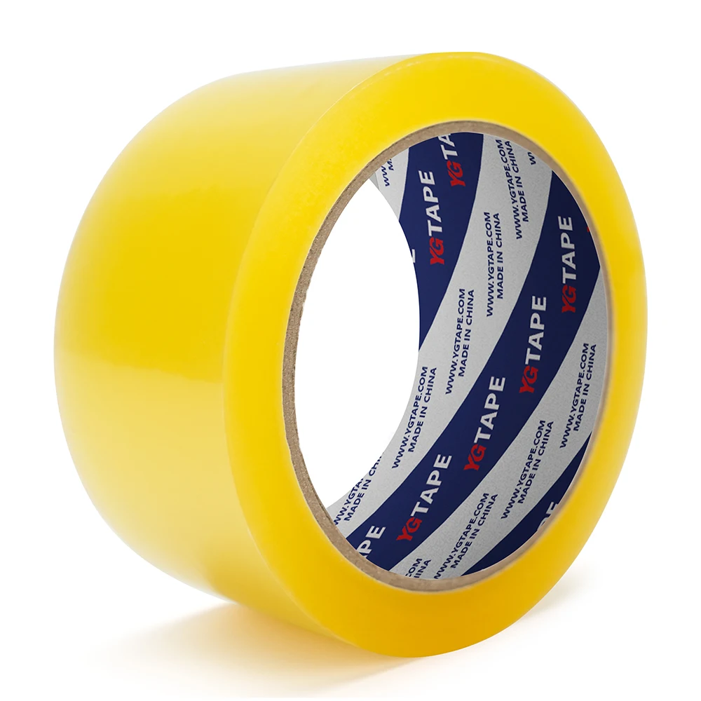 Rubber Base Yellowish Color Custom Design Sealing Bopp Tape