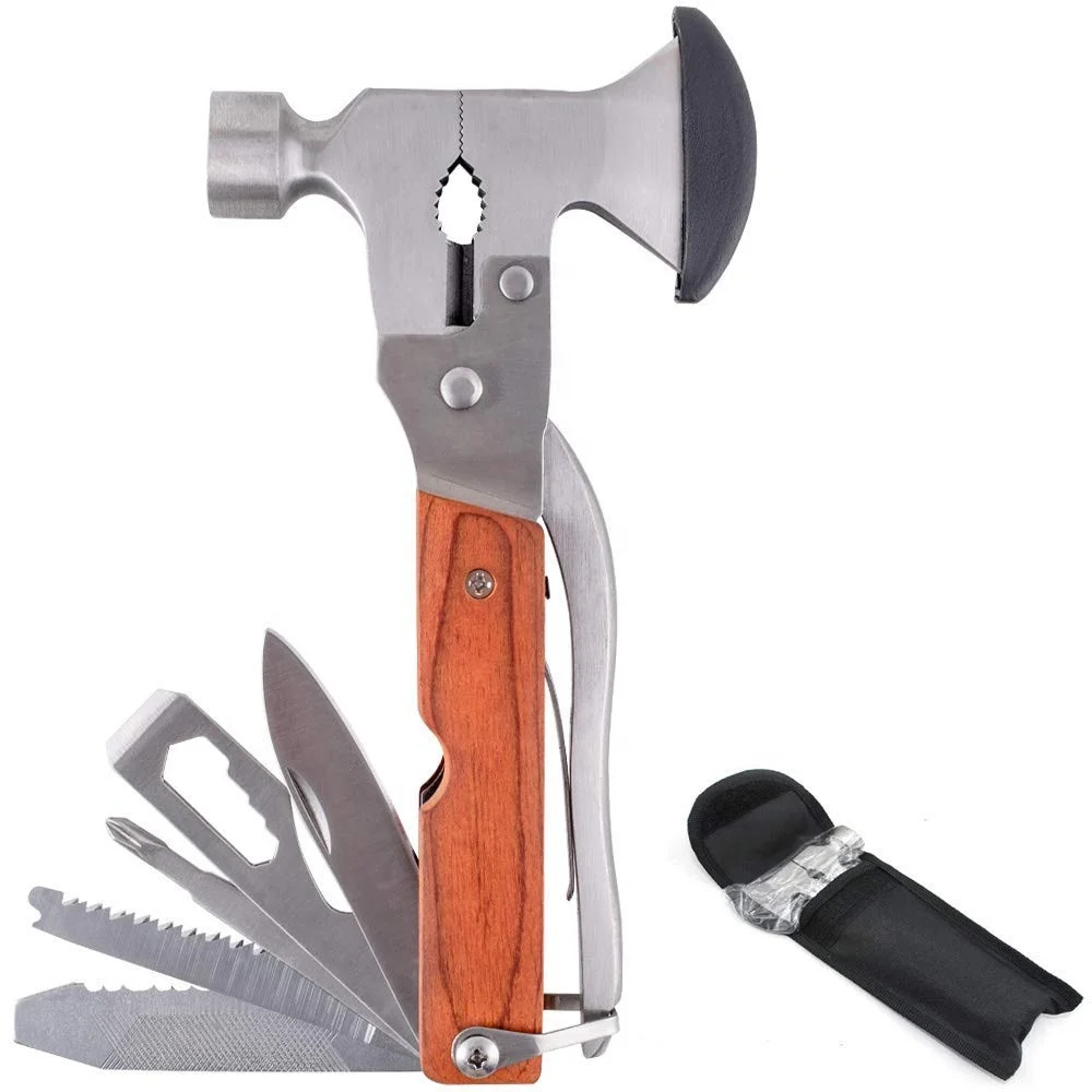 Stainless Steel outdoor multi-function Camping Survival Hammer Portable hammer multi tool