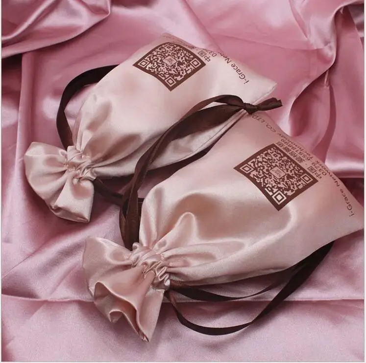 Атласное шелковое нижнее белье, ювелирные сумки на шнурке для бикини
