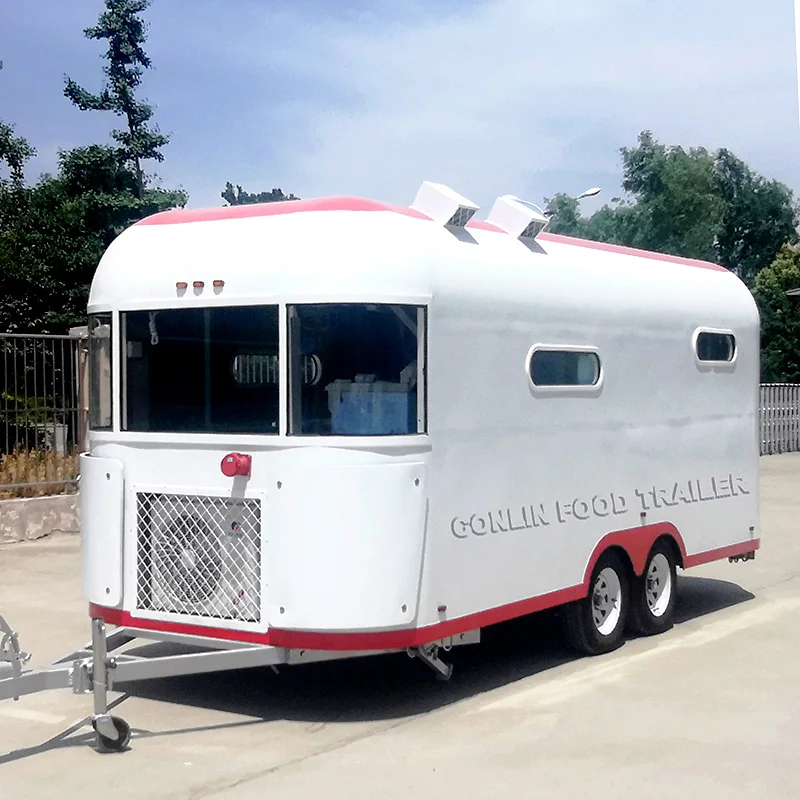New Design Coffee Cart Airstream Food Trailer Pizza Hamburger Camper Cart Mobile Ice Cream Food Trucks With Cooking