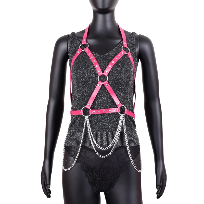 Women Punk Body Harness Leather Gothic Rave Party Night Body Chain Body Chain Set Costume Party Dance Festival Accessory