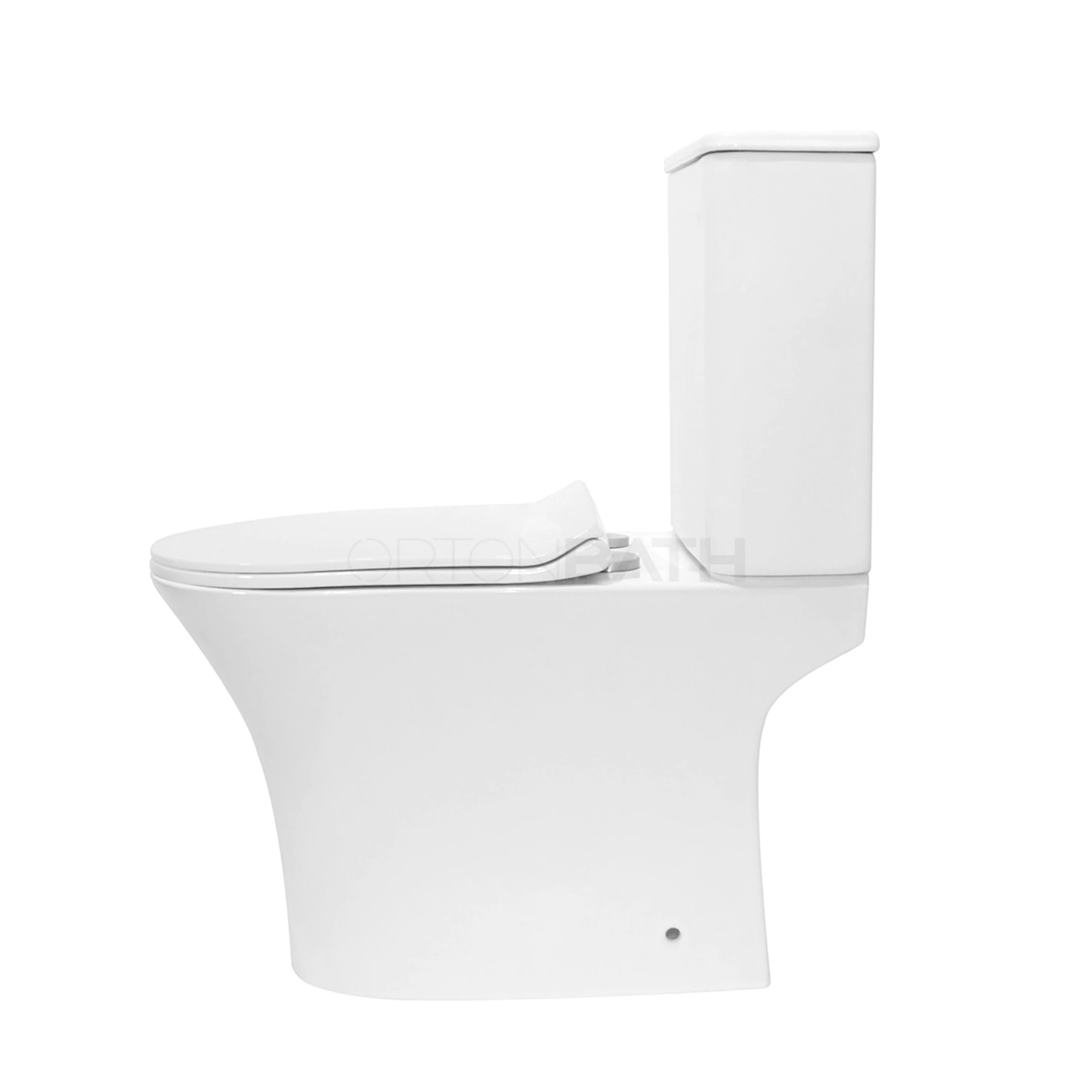 ORTONBATH Russia Round Bowl Rimless Close Coupled Wc Toilet Two Piece Toilet Bowl