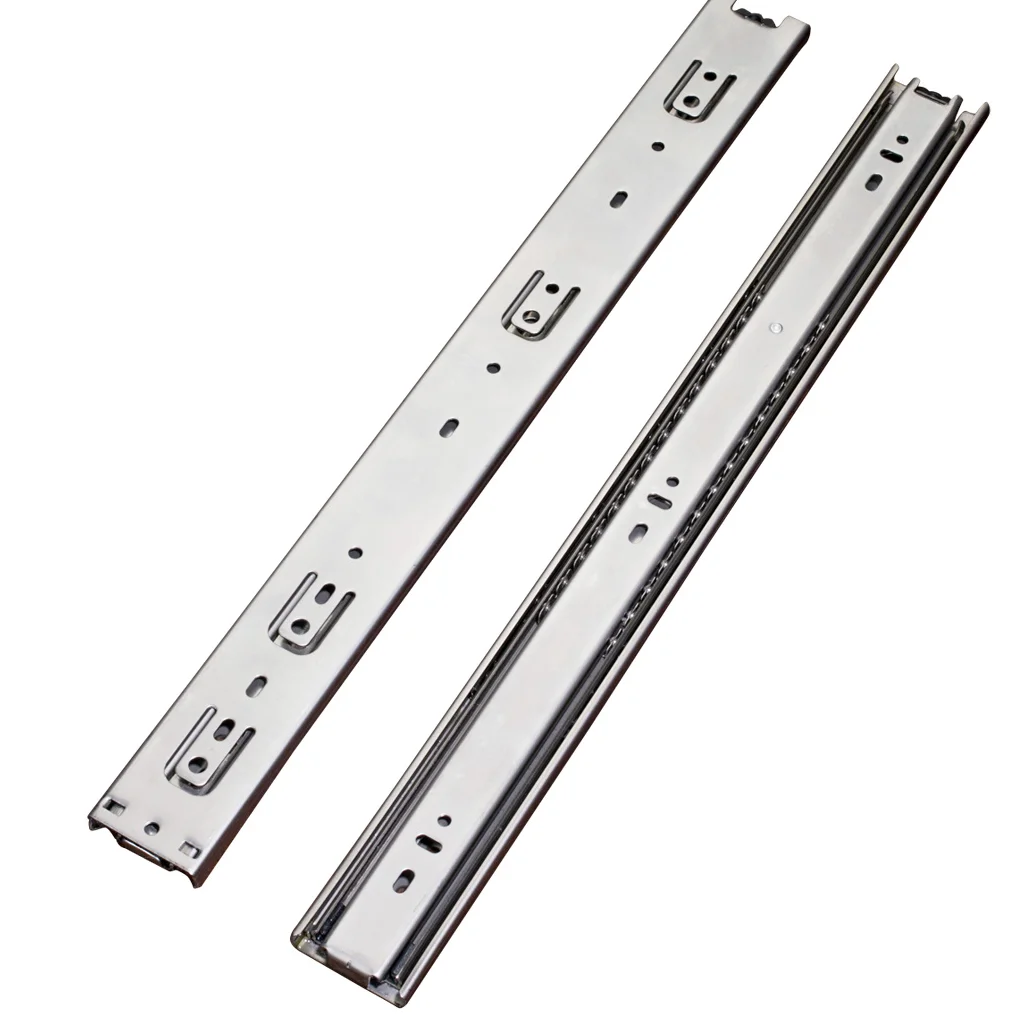 Stainless heavy duty ball bearing drawer slides 45mm width durable waterproof and anti-rust wardrobe cabinet telescopic runners