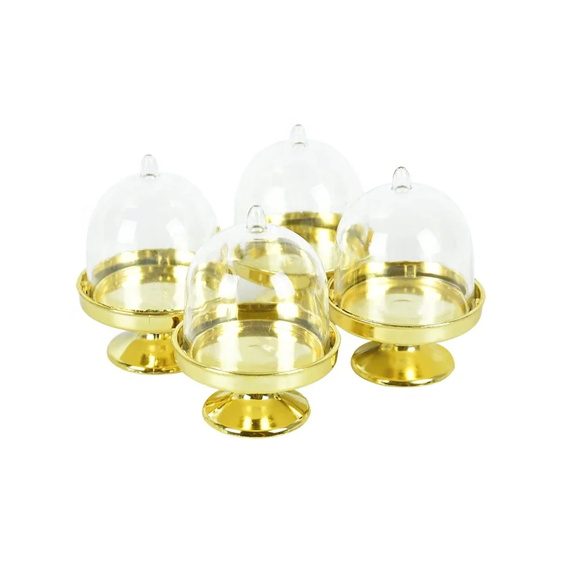 Clear Mini Candy Dessert Holder Cupcake Display Stand Tray Wedding Plastic Gift Box For Guest Birthday Party Decor Baby Shower