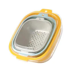 3 set Plastic Double Layered Drain Basin Basket for  Kitchen Colander Bowl Pasta Strainer Plastic Fruit Bowl Colanders