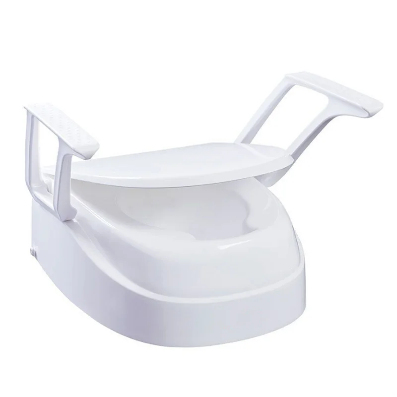 Universal Raised Toilet Seat Portable Elderly Disabled People Rehabilitation Therapy Supplies Pivoting armrests height adjust