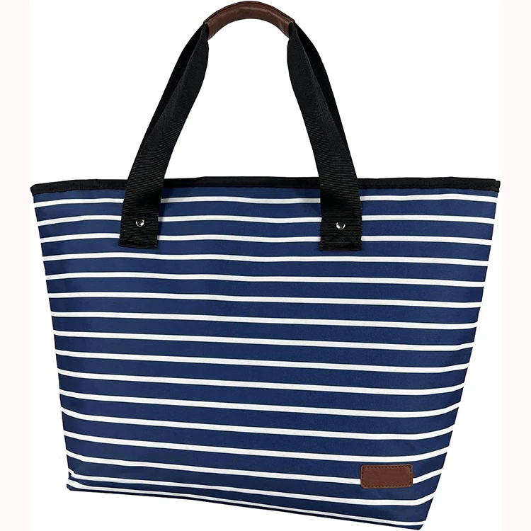 Large Cooler Beach Bag Insulated Blue 30can 18L, Leakproof Soft Coolers Insulated Tote Bag for Picnic Beach Camping