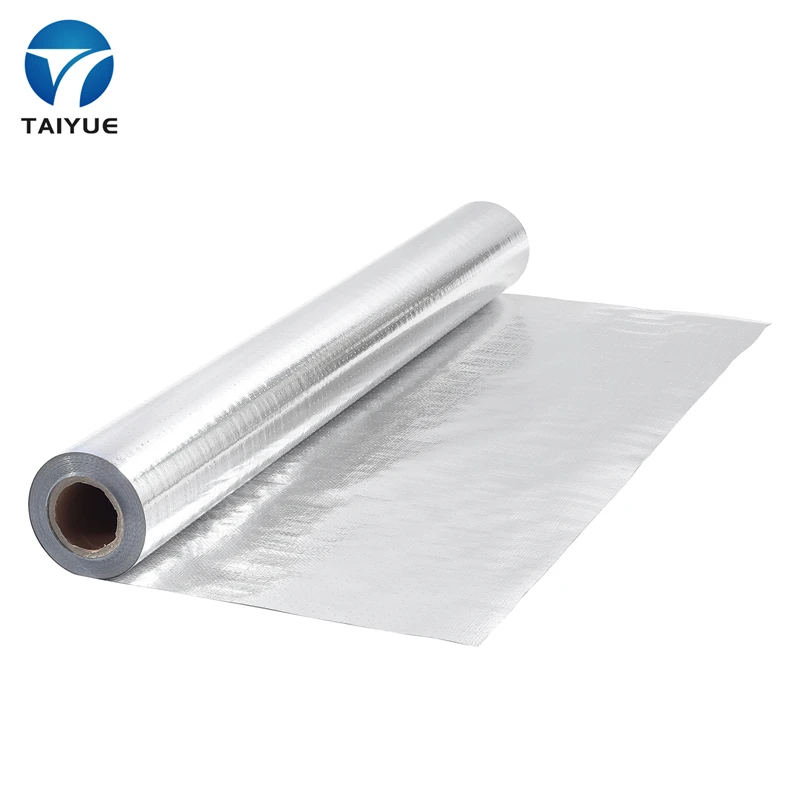 Laminated Double Sided aluminum foil silver fireproof reflection roof insul foil Woven Foil Insulation