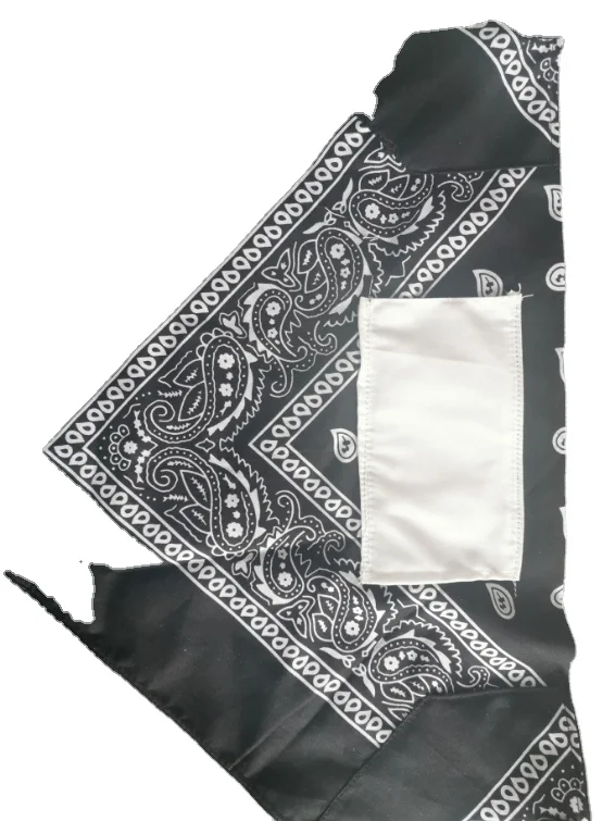 
Custom organic cotton bandana hoody with filter pocket 