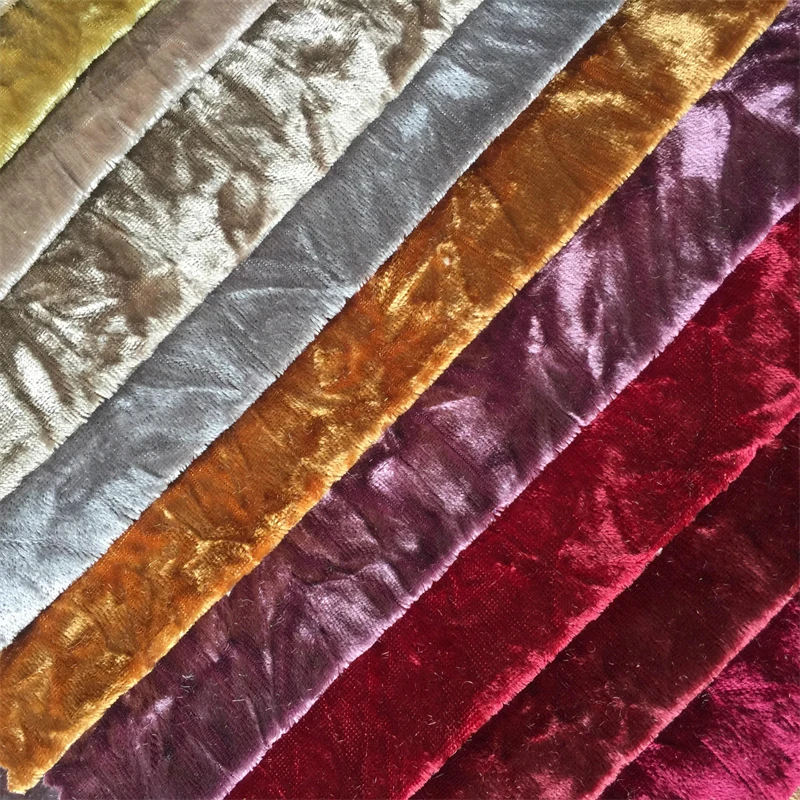 Multi color wholesale 350gsm holland knitted heavy weight plain design upholstery home textile velvet fabric for sofa