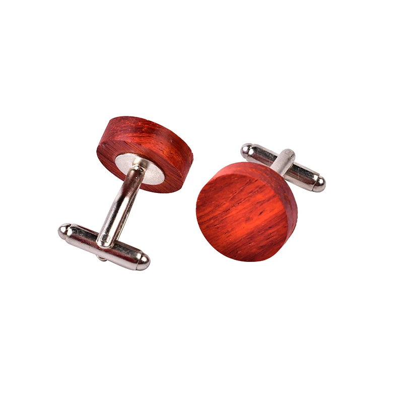 
new arrival custom handmade mens round wooden cufflinks 
