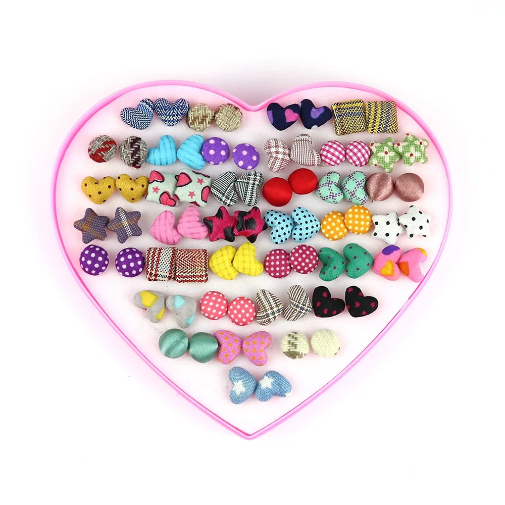 Ювелирные изделия антикварные серьги в коробке оптовая продажа пластиковая игла антикварная серебряная бронза 36 пар персикового сердца коробка