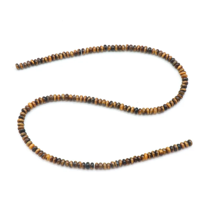 Wholesale Natural Stone 2*4mm Tiger Eye Jade Stone Abacus Beads Rondelle Gemstone Beads Rondelle Saucer Stone Beads for DIY
