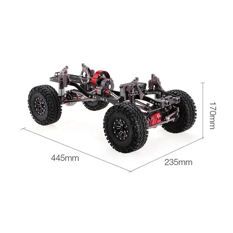 Полный металлический комплект шасси 313 мм Колесная база 4WD Rock Off-Road в сборе для 1/10 радиоуправляемого гусеничного грузовика SCX10 радиоуправляемые автомобильные запчасти аксессуары