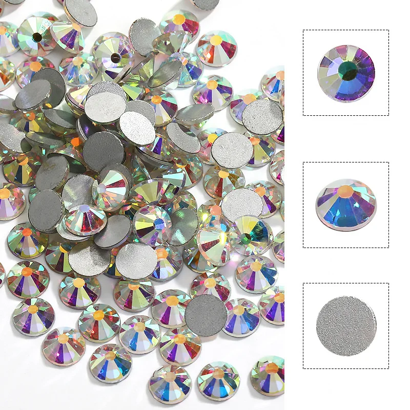 Wholesale Super Shiny Nai Multi Color Non Hotfix Glass Rhinestone Crystal Flatback Rhinestone For Jewelry Decoration Accessories
