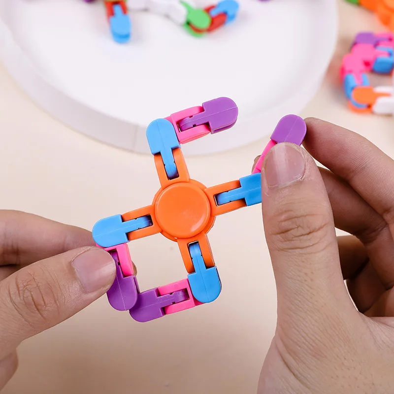 2024 Explosive fingertip gyroscope decompression toy mechanical folding deformation surface change finger light