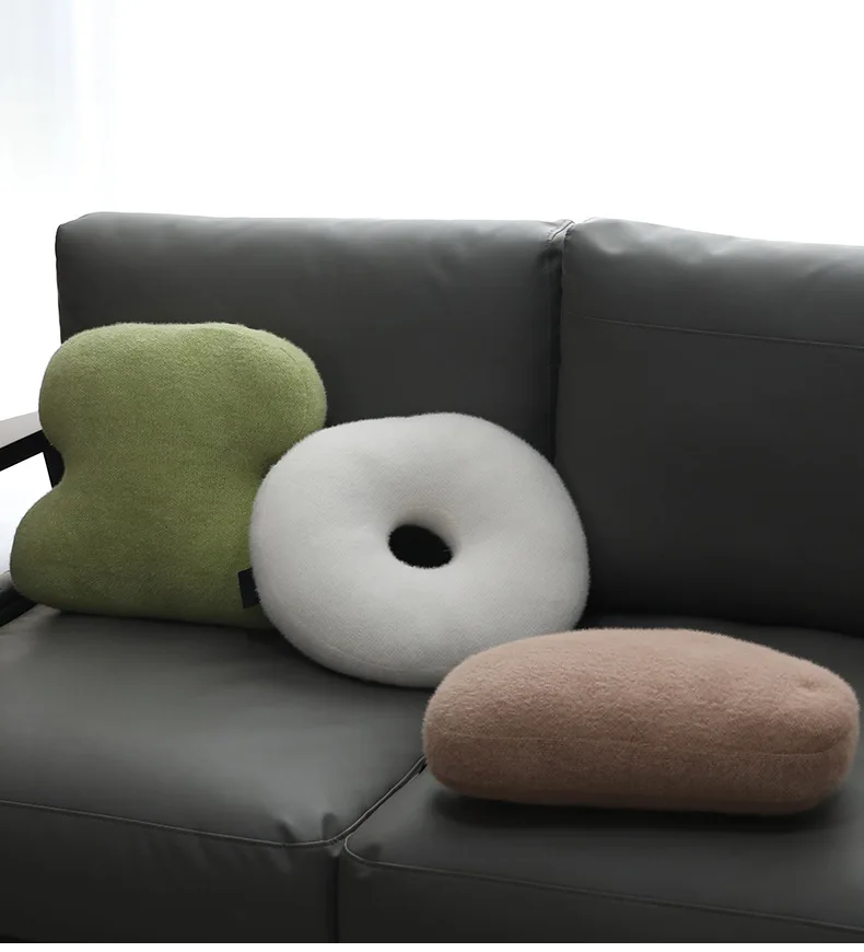 Customizable Creative Waist Cushion Sofa Pillow Factory-Woven Velvet Soft Living Room Mattress Doughnut Cute INS Special Shape