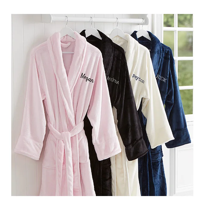 Chemises De Nuit Femme Oem Luxury Robe Warm Nightgown Bathrobe Flannel Nightgown Plain Dyed Winter China Set Summer Pajamas 950g