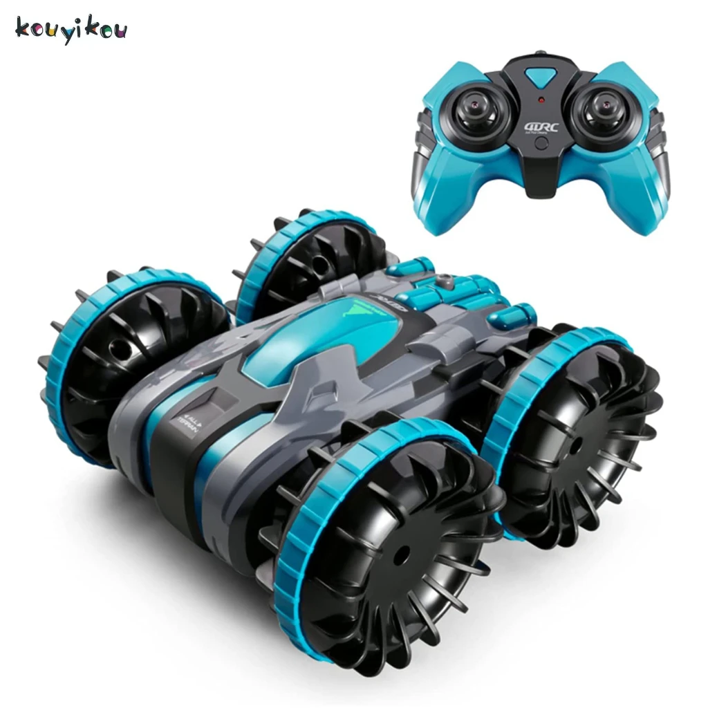 New 2.4G Four Wheel Stunt Drive 2 In 1 Double Sided Stunt Waterproof Amphibious Rc Car for Children