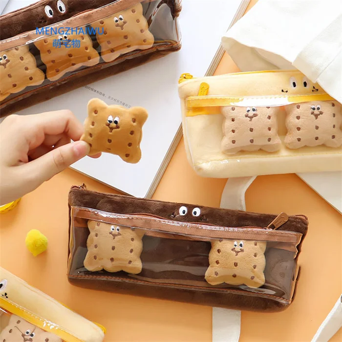 Canada office school supplies stationery fashion cartoon pencil bag for teenagers funny sandwich biscuits student pen bags