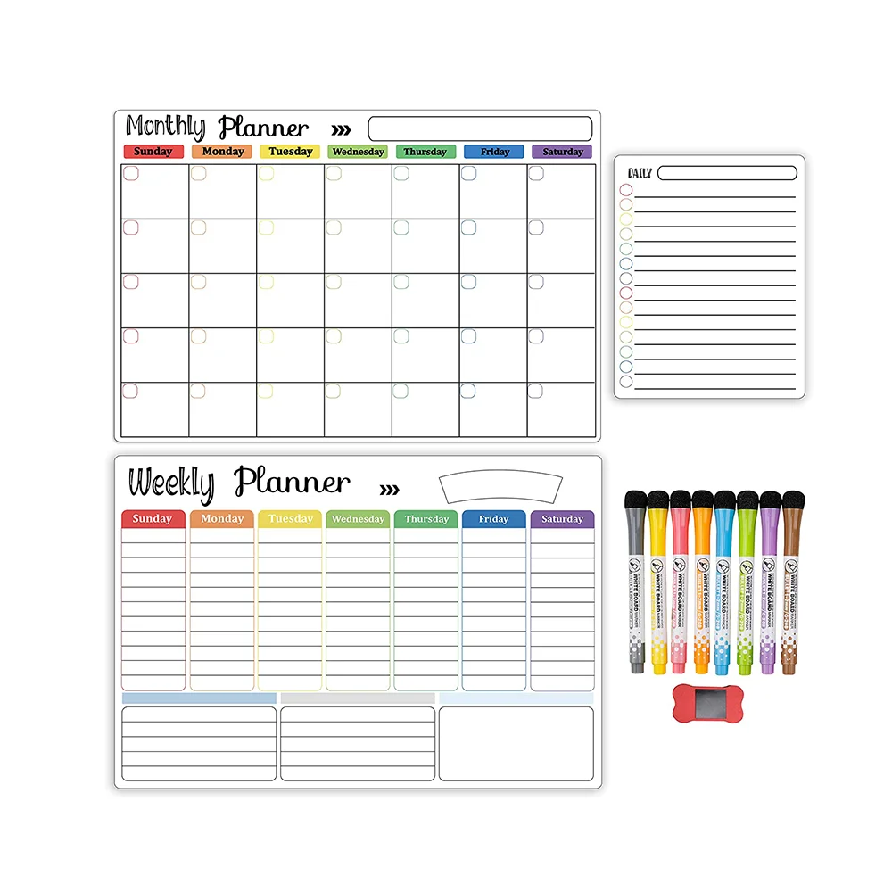 wholesale Magnetic Calendars for Refrigerator Monthly Weekly Organizer & Daily Notepad Wall & Fridge Family Calendar Dry Erase