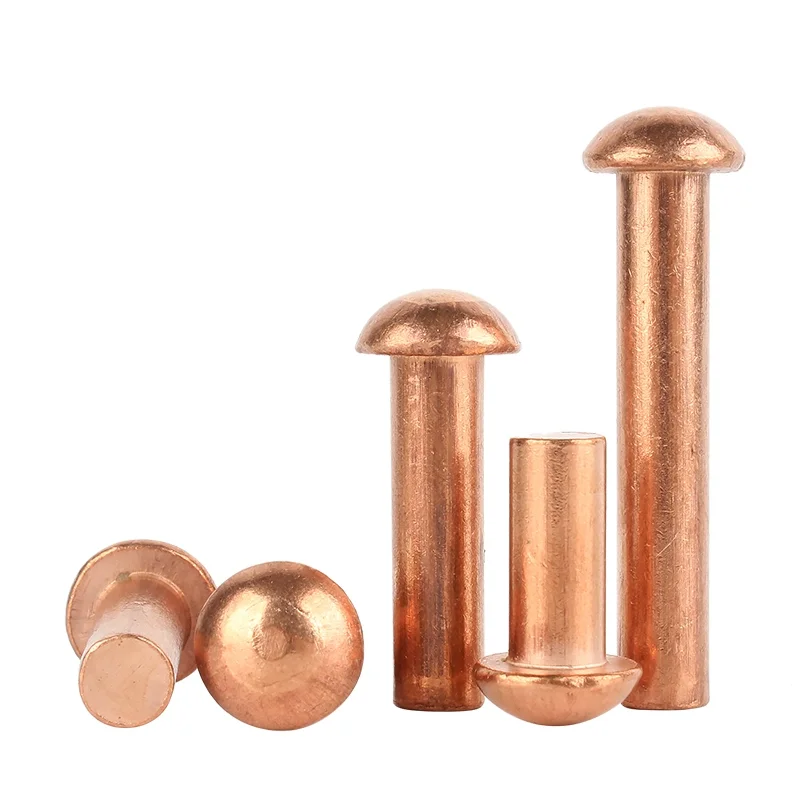 High Quality Purple Copper Round Head Solid Rivets GB867 DIN 660 Semi Round Head Solid Rivets 3mm