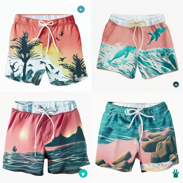 Custom Polyester Beach Shorts Men Surfing Board Shorts Swimwear Swimsuit Shorts Swim Trunks