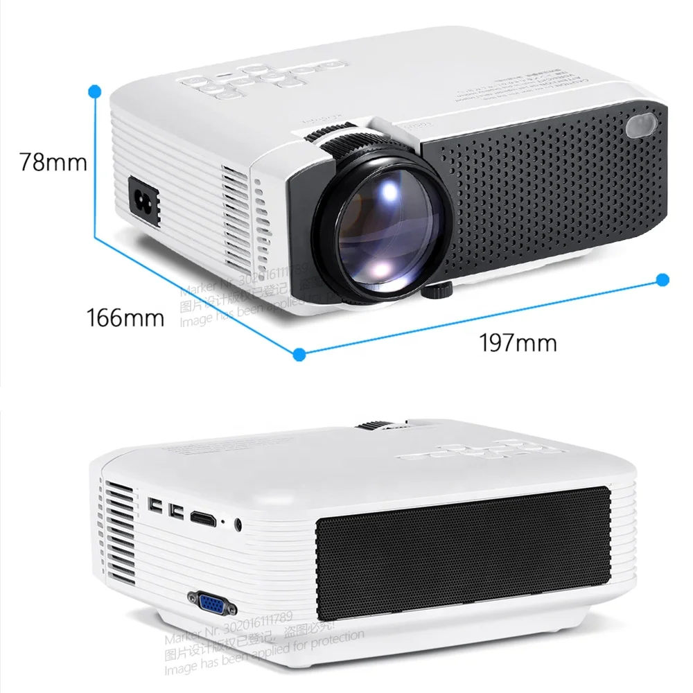 AUN D50 Mini Projector Portable Home Cinema for Support Max 1080P LED Projector 2500 Lumens | HD 3D Video Bedroom games Beamer