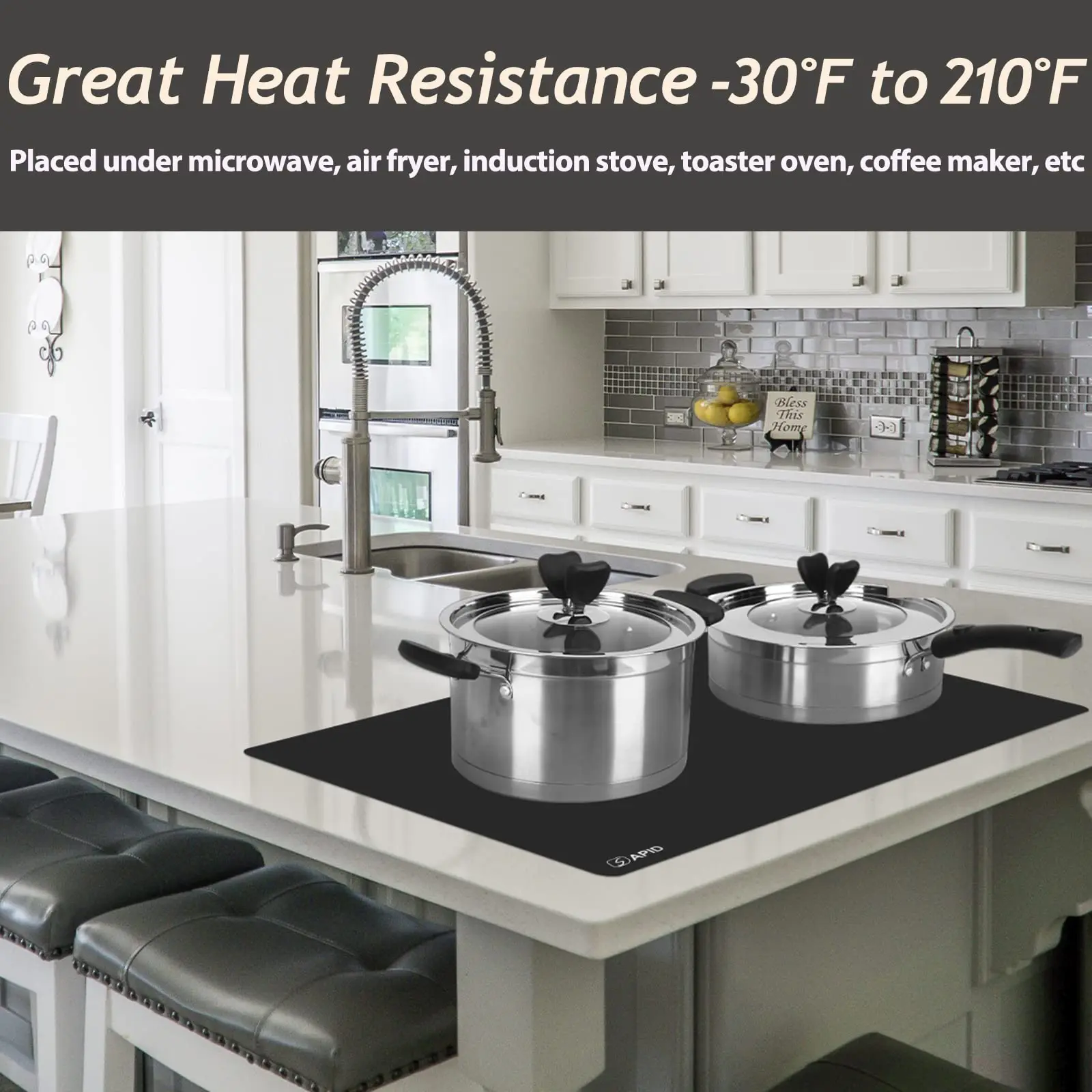 Silicone Mat, Silicone Mats for Kitchen Counter, Large Countertop Protector, Nonskid Heat Resistant Desk Mat