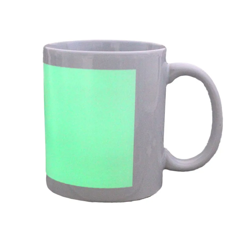 
White Ceramic Luminous Cup With Sublimation Coating White Cup Heat Transfer Photo Mug Ceramic Mug Printing LOGO 