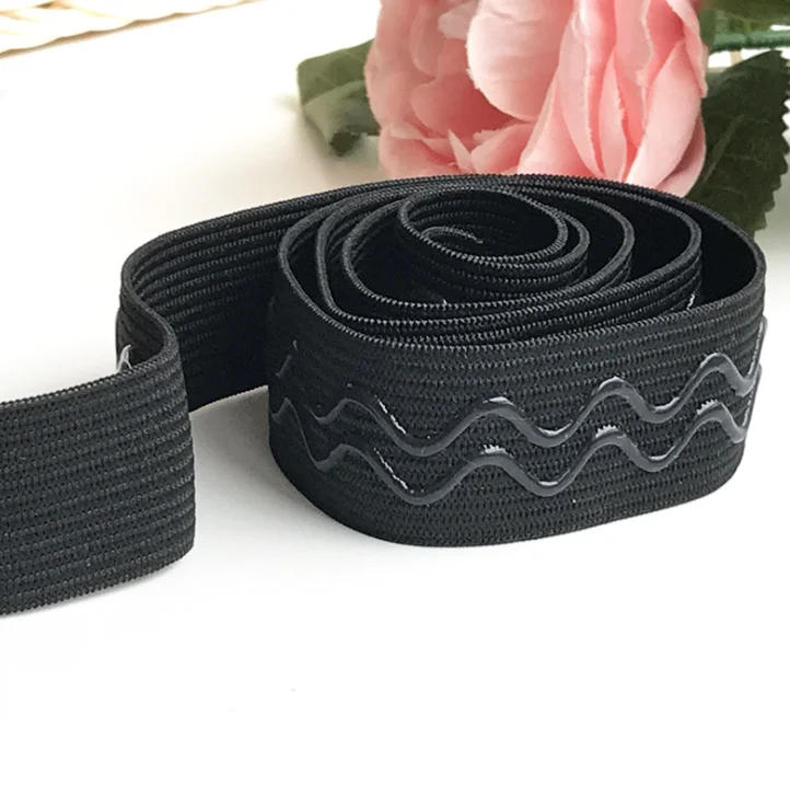Non-slip Elastic Band Wave Silicone Rubber Webbing Belt DIY Sport Clothes Wrist Guard Sew Accessories