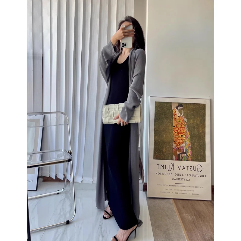 customized Women Long Sleeve  dubai muslims Sweater robe maxi Dresses Knitted Jumper cape Dresses