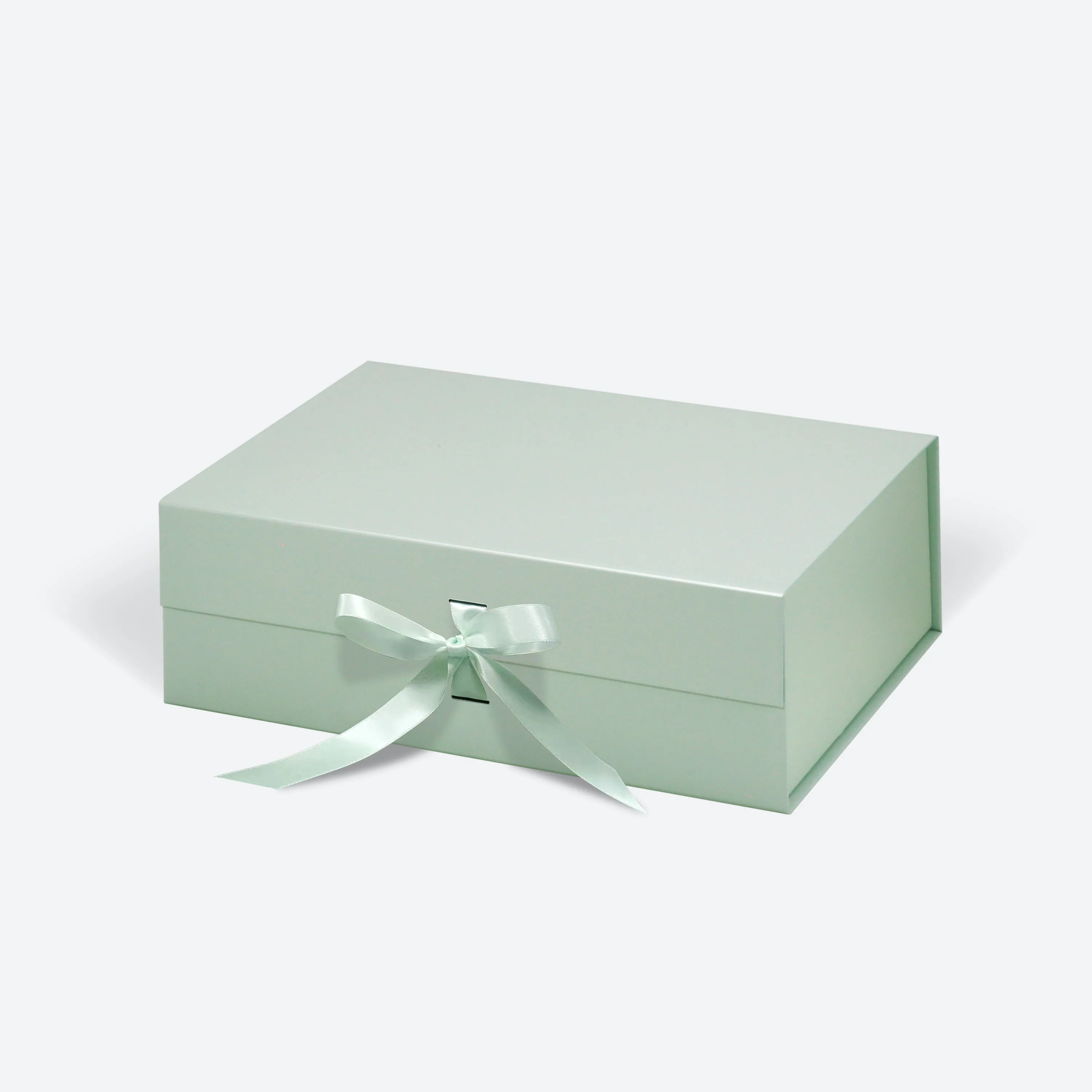 Sage green color custom clothing gifts packaging foldable box with magnetic lid