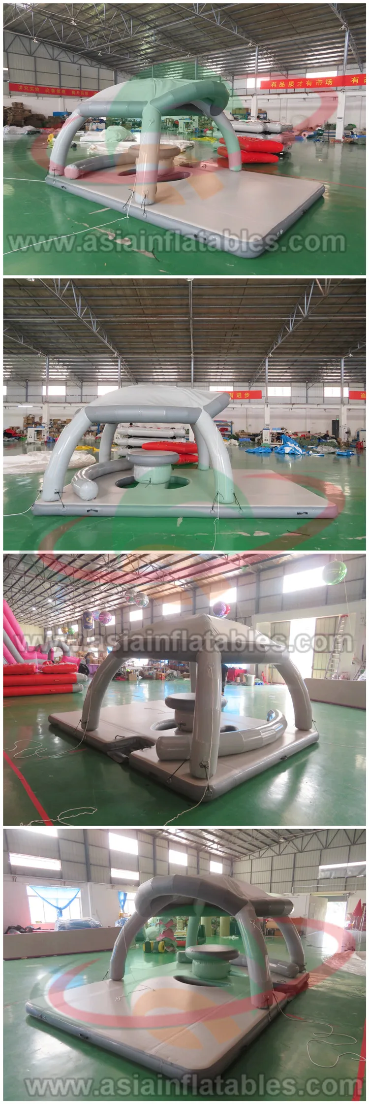 Inflatable Air Mat, Inflatable Floating Island Pool Float Water Bar Lazy River Lounges