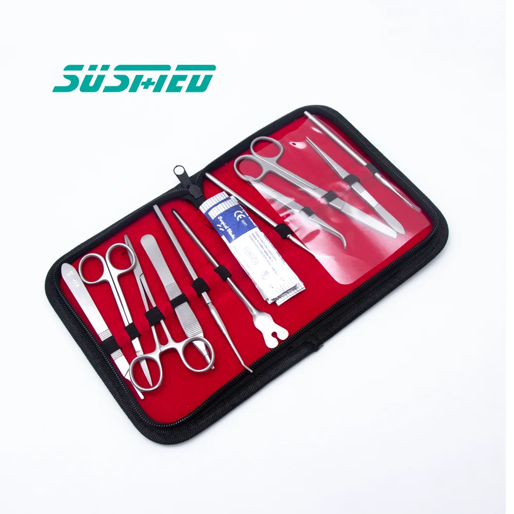 Complete Medical and Vet Students sutures medic kit With Reusable Skin Simulation Silicon Pad