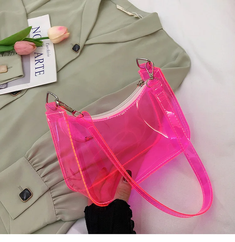 Wholesale New Fashion Women Bags Clear Handbags Jelly Purse Ladies Transparent Mini Shoulder Bag