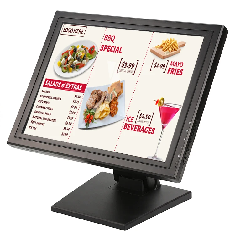 Емкостный сенсорный ЖК-МОНИТОР Vesa для ресторана 15 дюймов Raspberry