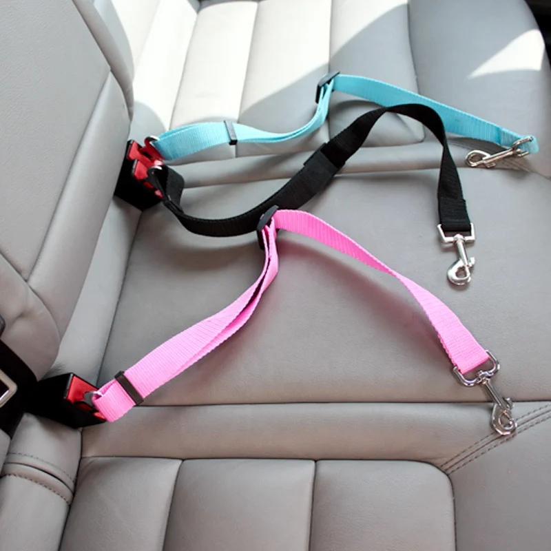 Pet Dog Cat Car Seat Belt Adjustable Harness Seatbelt Leash for Small Medium Dogs Travel Clip Pet Supplies 4 Color