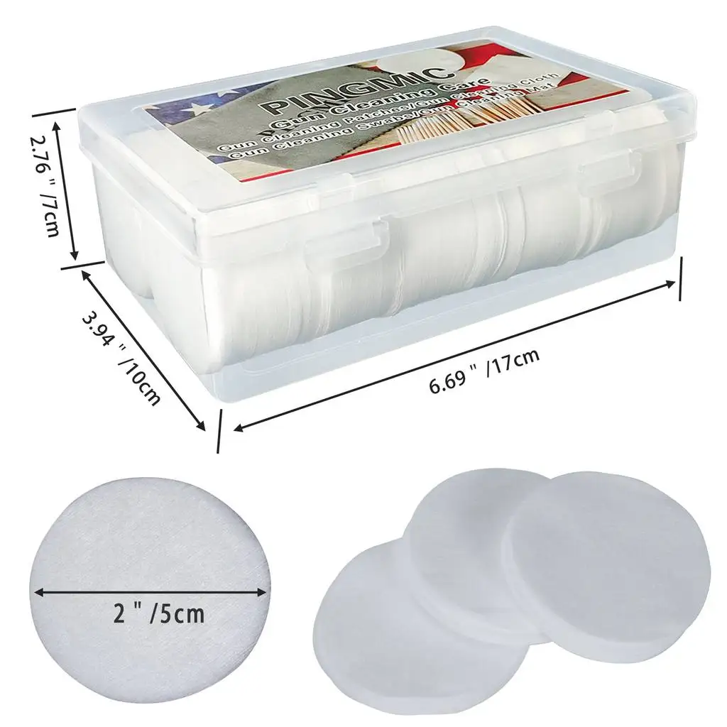 600pcs Highly Absorbent Gun Cleaning Cloths Lint Free Gun Cleaning Patches with Plastic Case